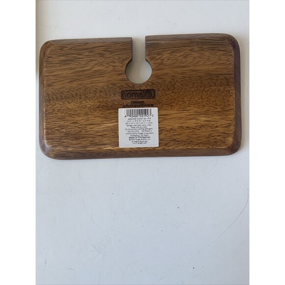 8 GOURMET Acacia Wood Canape Serving Trays Wine Holder Stacks NWT - Picture 4 of 4